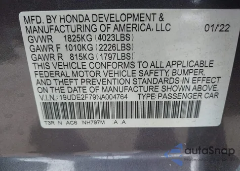 2022 Acura Ilx Premium Package из США, поврежденный, VIN 19UDE2F79NA004764